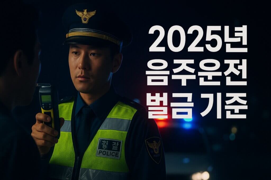 2025년 음주운전 단속 경찰관과 음주측정기 - 음주운전 벌금 및 처벌 기준